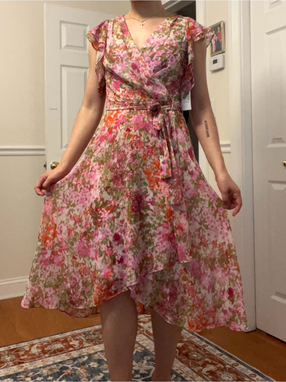 DKNY floral faux wrap dress - Picture 3 of 8